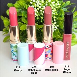 Estée Lauder Lipstick 223 Candy, 420 Rebellious Rose, 440 Irresistible (4pcs)